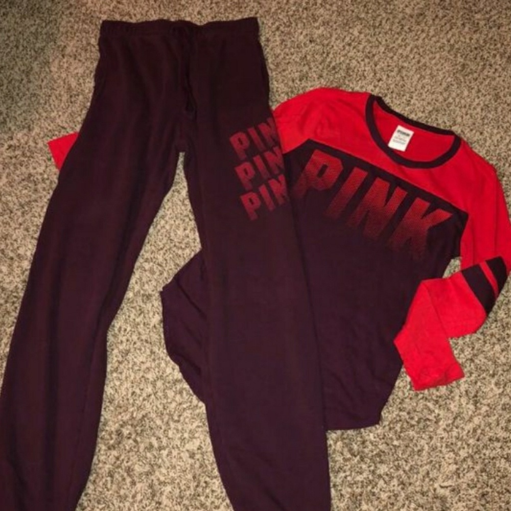 Vs Pink campus tee n sweats